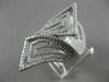 ESTATE 1.26CT DIAMOND 14KT WHITE GOLD 3D MULTI ROW RECTANGULAR FILIGREE FUN RING