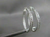 ESTATE 3.50CT DIAMOND HOOP INSIDE OUT 18K WHITE GOLD 33MM FILIGRE EARRINGS 20167