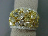 ESTATE 5.08CT FANCY YELLOW & WHITE DIAMOND 18K GOLD MULTI SHAPE ANNIVERSARY RING