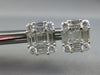 LARGE 2.25CT DIAMOND 18KT WHITE GOLD 3D ROUND & BAGUETTE SQUARE STUD EARRINGS