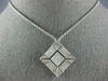 LARGE 1.75CT DIAMOND 14KT WHITE GOLD PRINCESS TWO IN ONE NECKLACE PENDANT #1584
