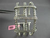 ESTATE LARGE .65CT DIAMOND 14KT WHITE GOLD MULTI ROW OPEN SQUARE BANGLE BRACELET