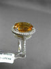 ESTATE MASSIVE 7.28CT DIAMOND & AAA EXTRA FACET CITRINE 14KT WHITE GOLD 3D RING