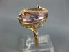 LARGE 8.36CT DIAMOND & AAA PINK AMETHYST 14KT ROSE GOLD 3D PALM TREE FLOWER RING