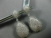ESTATE LARGE 2.92CT DIAMOND 14KT WHITE GOLD CLUSTER MILGRAIN TEAR DROP EARRINGS