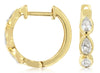 .60CT DIAMOND 14K YELLOW GOLD 3D PEAR SHAPE 3 STONE HUGGIE HOOP HANGING EARRINGS