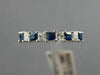 ESTATE .51CT DIAMOND & SAPPHIRE 18KT WHITE GOLD SQUARE WEDDING ANNIVERSARY RING
