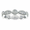 ESTATE .99CT ROUND & MARQUISE DIAMOND 18KT WHITE GOLD ETERNITY ANNIVERSARY RING