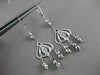 ESTATE 14KT WHITE GOLD LEVERBACK HANGING FILIGREE EARRINGS 64MM x 18MM #19421