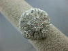 ESTATE LARGE 1.47CT DIAMOND 18K WHITE GOLD CLASSIC FLOWER HEART SHAPED LOVE RING