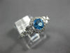 ESTATE .85CT DIAMOND & AAA BLUE TOPAZ 14KT ROSE GOLD 3D FLOWER FILIGREE FUN RING