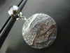ESTATE LARGE 1.10CT DIAMOND 14KT WHITE GOLD 3D STRIPED CIRCULAR HANGING EARRINGS
