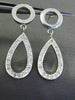 ESTATE .46CT DIAMOND 14KT WHITE GOLD MATTE & SHINY CIRCLE & PEAR SHAPE EARRINGS
