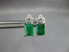 1.22CT DIAMOND & AAA EMERALD 14KT WHITE GOLD 3D EMERALD CUT STUD EARRINGS #27128