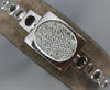 LONG & WIDE .90CT DIAMOND 14KT WHITE GOLD 3D OVAL PAVE SQUARE FUN BRACELET #804