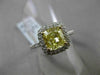 ESTATE 2.07CT GIA FANCY YELLOW DIAMOND 18K WHITE GOLD FILIGREE ENGAGEMENT RING