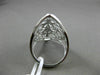 ESTATE .96CT DIAMOND 14KT WHITE GOLD 3D OPEN FILIGREE DOUBLE HEART COCKTAIL RING
