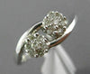 ESTATE .25CT ROUND DIAMOND 14KT WHITE GOLD 3D DOUBLE FLOWE INFINITY LOVE RING