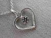 ESTATE .10CT DIAMOND 14KT WHITE GOLD 3D OPEN HEART FLOWER LOVE FLOATING PENDANT