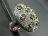 EXTRA LARGE 3.79CT WHITE & PINK DIAMOND 18KT WHITE & ROSE GOLD 3D OVAL FUN RING