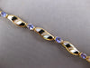 2.97CT DIAMOND & AAA TANZANITE 14KT YELLOW GOLD 3D OVAL & ROUND TENNIS BRACELET