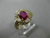 ESTATE WIDE 1.88CT DIAMOND EXTRA FACET RUBY 14K YELLOW GOLD OVAL ENGAGEMENT RING
