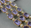 ESTATE WIDE 63.83CT DIAMOND & AAA AMETHYST 14KT ROSE GOLD THREE ROW FUN BRACELET