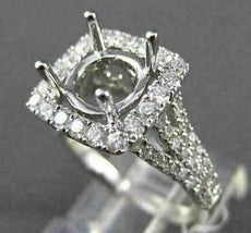 ESTATE 1.03CT DIAMOND 18K WHITE GOLD SQUARE FILIGREE SEMI MOUNT ENGAGEMENT RING