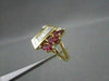 ANTIQUE WIDE 1.45CTW DIAMOND & AAA RUBY 14KT YELLOW COCKTAIL RING AMAZING #22075