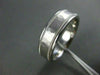 ESTATE WIDE 14KT WHITE GOLD HAMMER MATT & SHINY LOOK MENS WEDDING RING  #17951