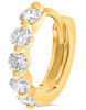 .49CT DIAMOND 14KT YELLOW GOLD 5 STONE SHARED PRONG HUGGIE HOOP HANGING EARRINGS