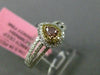 ESTATE LARGE GIA .59CT DIAMOND 18KT TRI COLOR GOLD 3D PEAR HALO ENGAGEMENT RING
