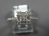 .56CT DIAMOND 18KT WHITE GOLD 3D ROUND & BAGUETTE CLUSTER SQUARE FRIENDSHIP RING