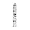 ESTATE 1.0CT DIAMOND 14KT WHITE GOLD 3D CLASSIC INSIDE OUT HOOP HANGING EARRINGS