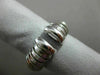 ESTATE WIDE .31CT ROUND DIAMOND 18K WHITE GOLD 3D FLEXIBLE SHINY X LOVE RING VVS