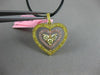 ESTATE 1.0CT FANCY YELLOW & PINK DIAMOND 18K 2 TONE GOLD 3D TRIPLE HEART PENDANT