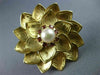 ANTIQUE LARGE .24CT GARNET & PEARL 14KT YELLOW GOLD FLOWER FILIGREE BROOCH 20413