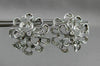 ANTIQUE LARGE 1.36CT DIAMOND 14KT WHITE GOLD 3D FLOWER EARRINGS STUNNING! #19466