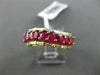 ESTATE WIDE 2.88CT BAGUETTE DIAMOND & AAA OVAL RUBY 18K YELLOW GOLD 3D WAVE RING