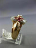 ANTIQUE LARGE .70CT OLD MINE DIAMOND & AAA RUBY 14K WHITE & ROSE GOLD RING #1653