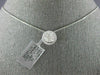 ESTATE LARGE .68CT DIAMOND 18KT WHITE GOLD CLASSIC ROUND CLUSTER HALO PENDANT