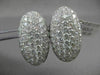 ESTATE LARGE 7.07CTW DIAMOND 18KT WHITE GOLD OVAL FILIGREE PAVE CLIP ON EARRINGS