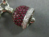 ESTATE LARGE 2.93CT DIAMOND & MULTI GEM 14K WHITE GOLD LUCKY BELL CHARM BRACELET