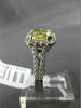 ESTATE LARGE 2.96CT GIA FANCY YELLOW DIAMOND 18K TWO TONE GOLD ENGAGEMENT RING