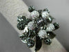 ESTATE EXTRA LARGE 4.65CT WHITE & BLACK DIAMOND 14KT WHITE GOLD 3D FLOWER RING