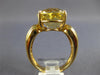 ESTATE EXTRA LARGE 10.0CT AAA YELLOW TOPAZ 14KT YELLOW GOLD 3D OVAL RING #1005