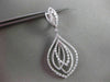 ESTATE LONG 4.96CT DIAMOND 18KT WHITE GOLD 3D MULTI LEAF DROP HANGING EARRINGS