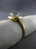 ESTATE 1.44CT DIAMOND & AAA AQUAMARINE 14KT YELLOW GOLD 3D HALO ENGAGEMENT RING