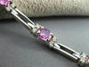 ESTATE 5.66CT DIAMOND & EXTRA FACET PINK SAPPHIRE 14K WHITE GOLD TENNIS BRACELET