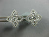ESTATE .91CT DIAMOND 18KT WHITE GOLD 3D 4 LEAF CLOVER FLOWER STAR STUD EARRINGS